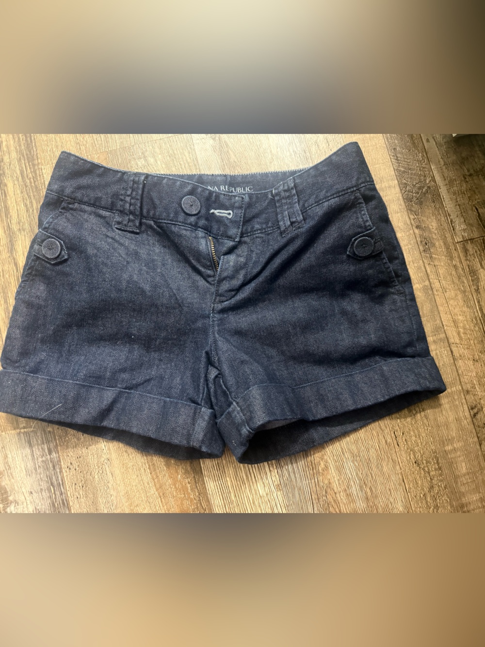 Banana Republic Women’s Dark Blue Denim Cuffed Shorts